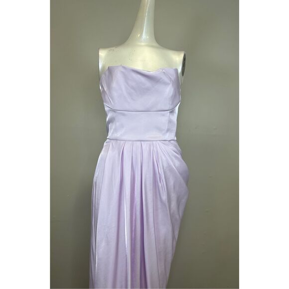 NWT Lela Rose Draped Satin-Crepe Strapless Gown Size 6 $2490 - Picture 7 of 12